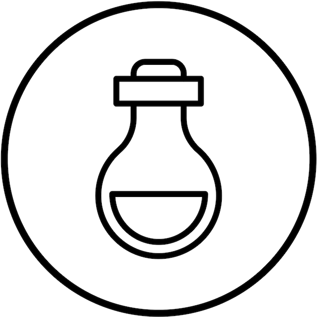 Diseño vectorial del estilo del icono de elaboración de pociones
