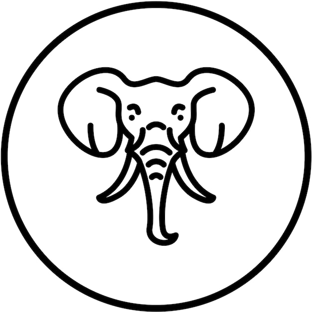 Diseño vectorial Estilo del icono del elefante