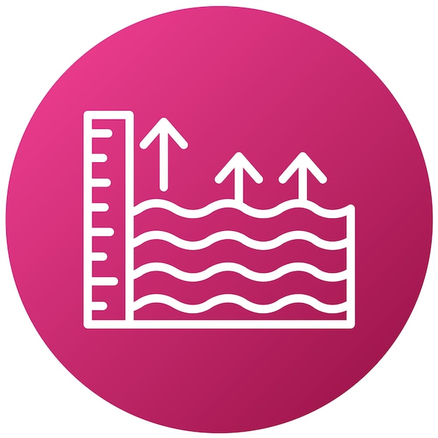 Diseño vectorial Estilo del icono de elevación del nivel del mar