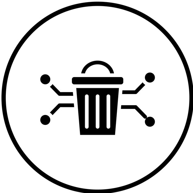 Diseño vectorial Estilo del icono de eliminación de CleanTech