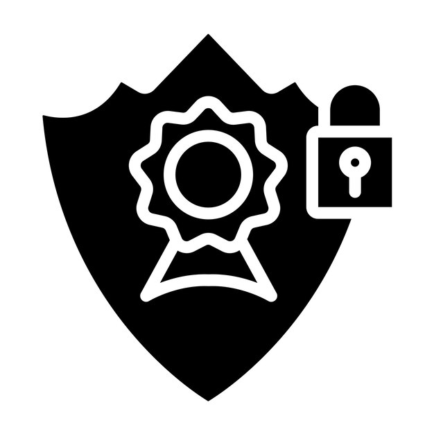Diseño vectorial Estilo de icono de emblema seguro