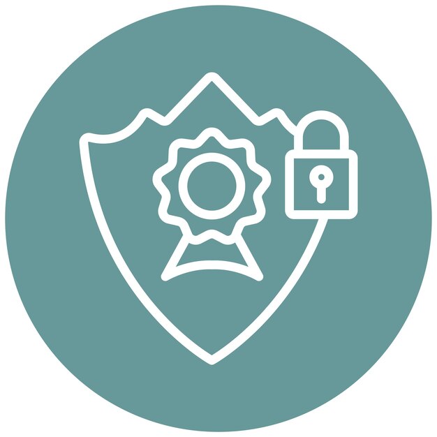 Diseño vectorial Estilo de icono de emblema seguro