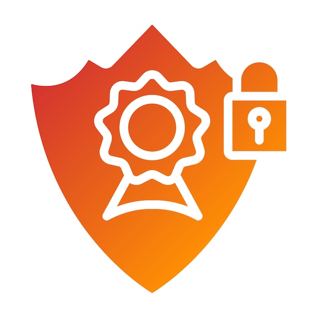 Diseño vectorial Estilo de icono de emblema seguro