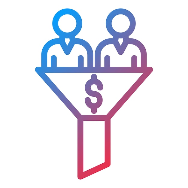 Diseño vectorial Estilo del icono del embudo de ventas