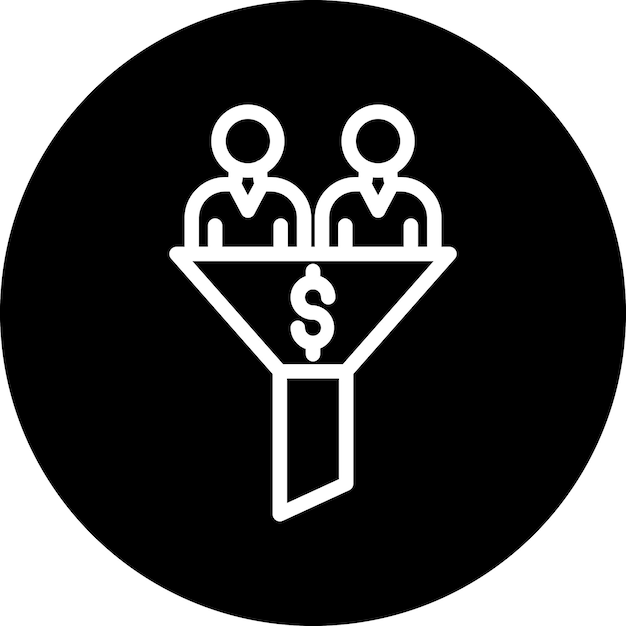 Diseño vectorial Estilo del icono del embudo de ventas