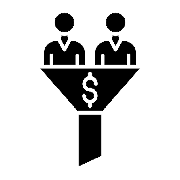Diseño vectorial Estilo del icono del embudo de ventas