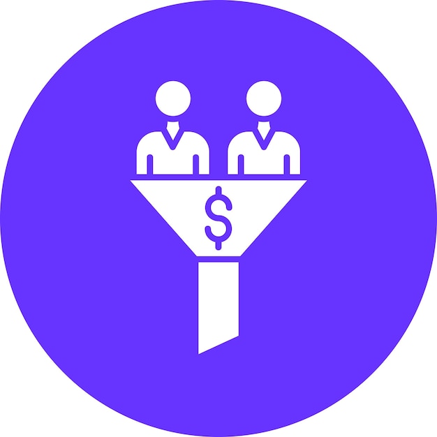 Diseño vectorial Estilo del icono del embudo de ventas