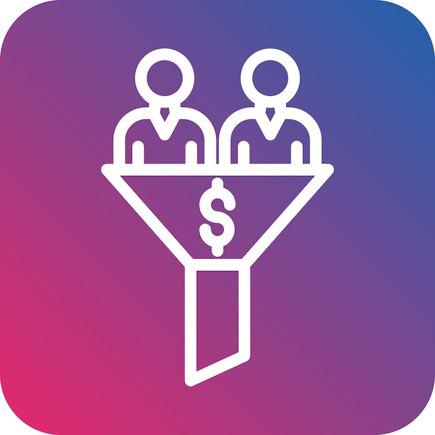 Diseño vectorial Estilo del icono del embudo de ventas