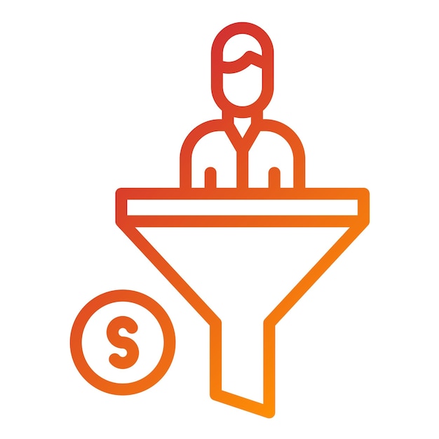 Diseño vectorial Estilo del icono del embudo de ventas