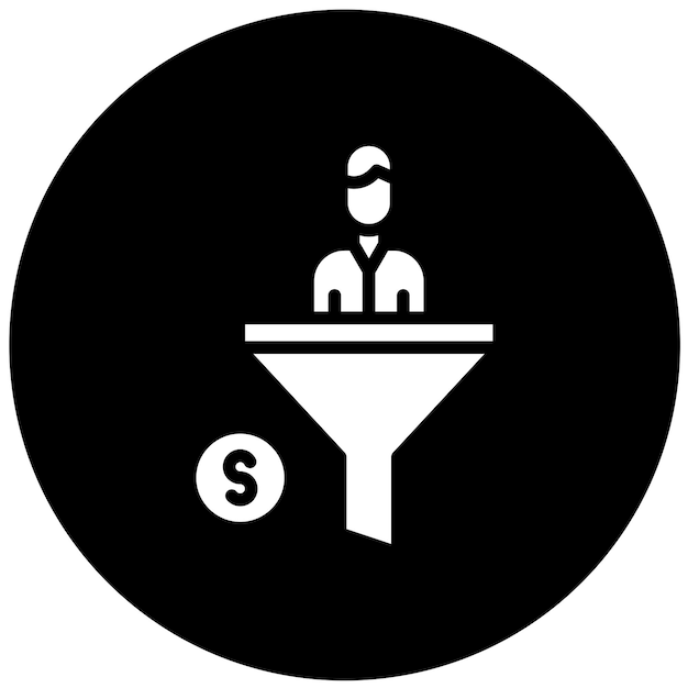Diseño vectorial Estilo del icono del embudo de ventas