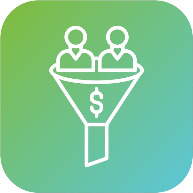 Diseño vectorial Estilo del icono del embudo de ventas