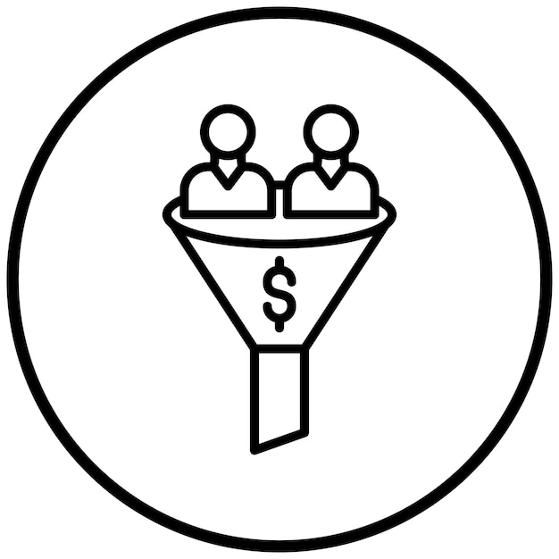 Diseño vectorial Estilo del icono del embudo de ventas