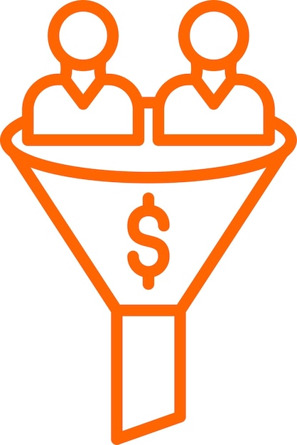 Diseño vectorial Estilo del icono del embudo de ventas