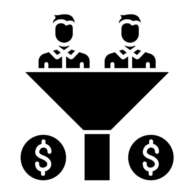 Diseño vectorial Estilo del icono del embudo de ventas