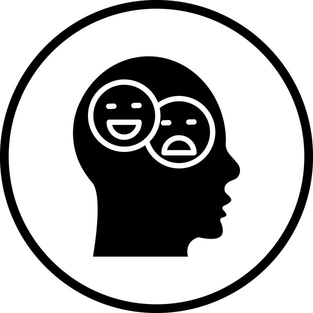 Diseño vectorial Estilo del icono de la emoción bipolar