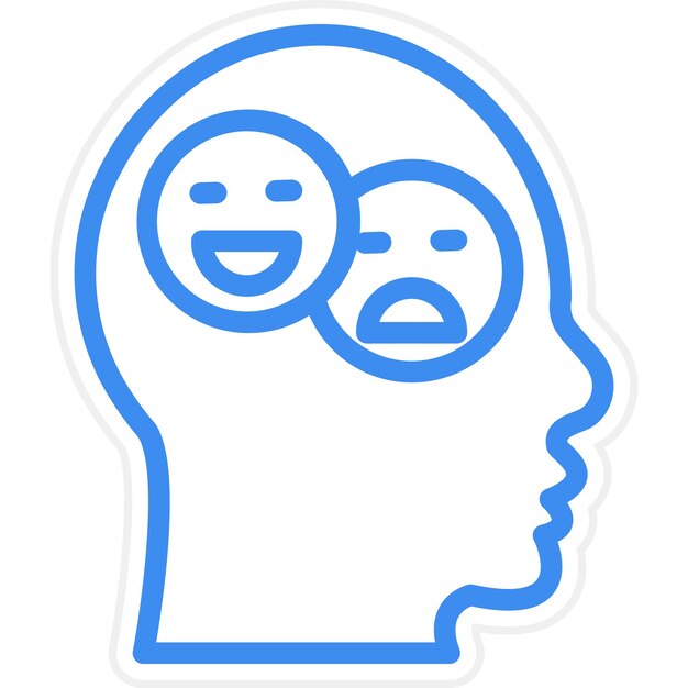 Diseño vectorial Estilo del icono de la emoción bipolar