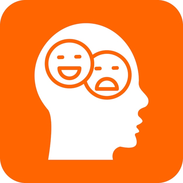 Diseño vectorial Estilo del icono de la emoción bipolar