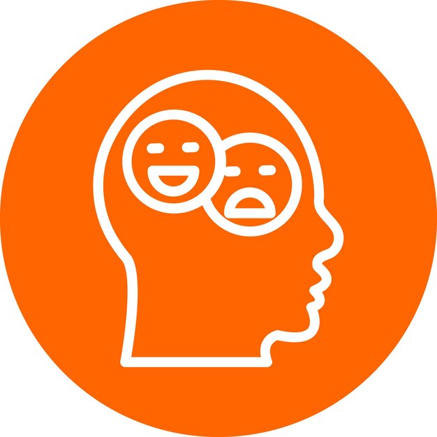 Diseño vectorial Estilo del icono de la emoción bipolar