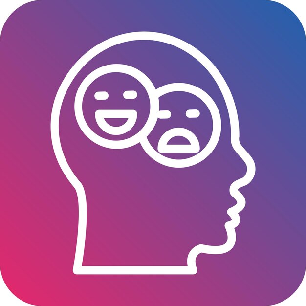 Diseño vectorial Estilo del icono de la emoción bipolar