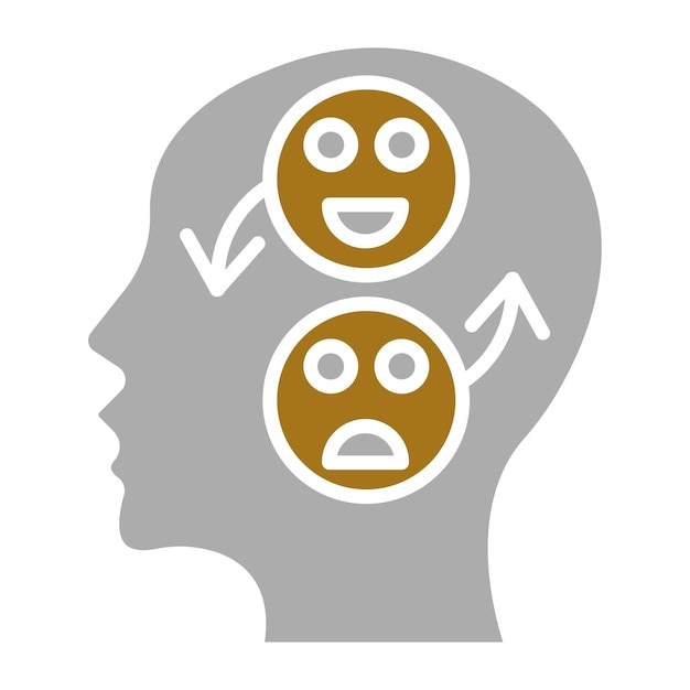 Diseño vectorial Estilo del icono de la emoción bipolar