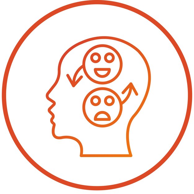 Diseño vectorial Estilo del icono de la emoción bipolar