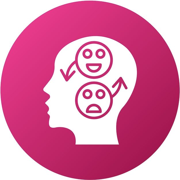 Diseño vectorial Estilo del icono de la emoción bipolar
