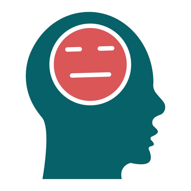 Diseño vectorial Estilo de icono de emoción tranquila