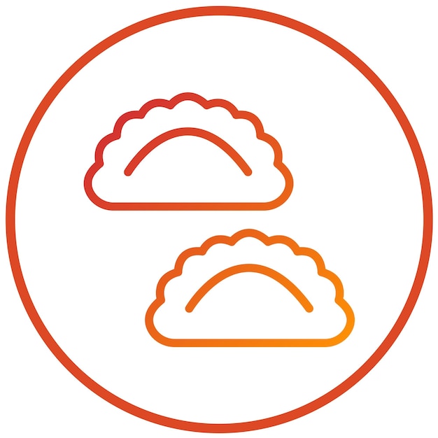 Diseño vectorial Estilo de icono de Empanada