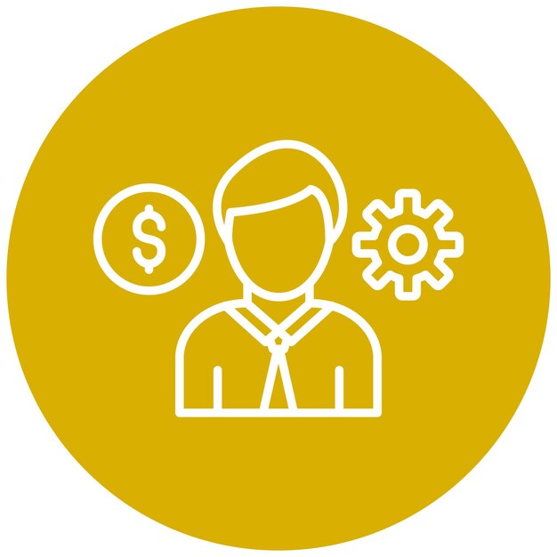 Diseño vectorial Estilo del icono del empleador