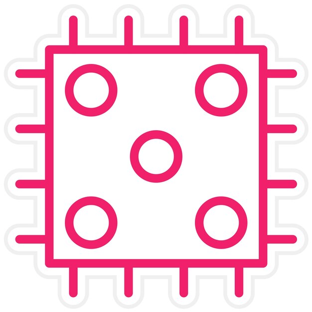Diseño vectorial del estilo del icono del enchufe de la CPU