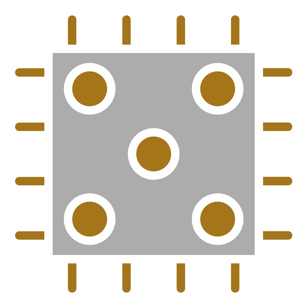 Diseño vectorial del estilo del icono del enchufe de la CPU