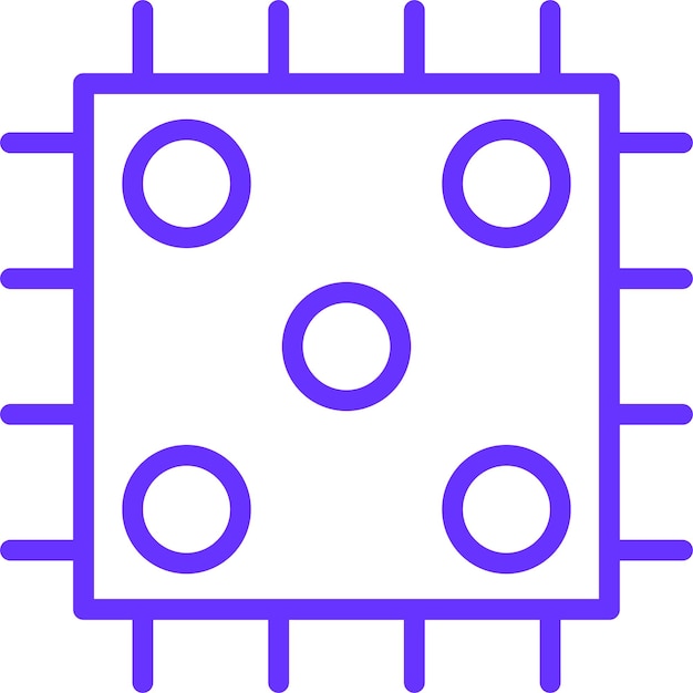 Diseño vectorial del estilo del icono del enchufe de la CPU