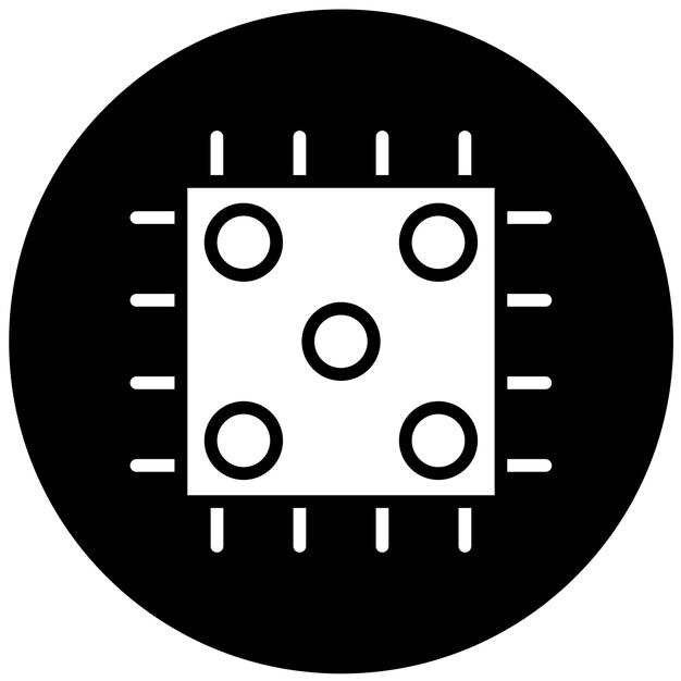 Diseño vectorial del estilo del icono del enchufe de la CPU