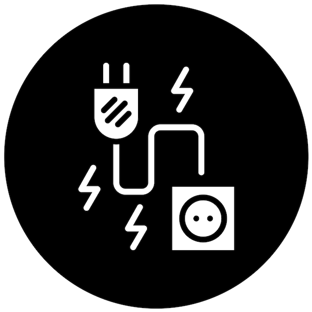Diseño vectorial Estilo del icono del enchufe de pared