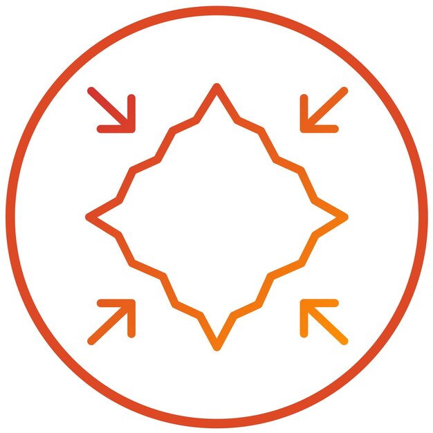 Diseño vectorial Estilo del icono de encogimiento