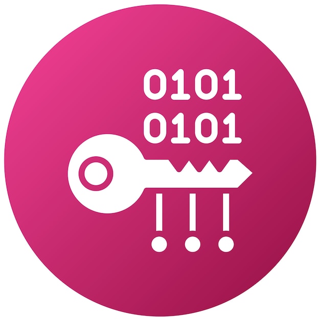 Diseño vectorial Estilo de icono de encriptación de clave fuerte