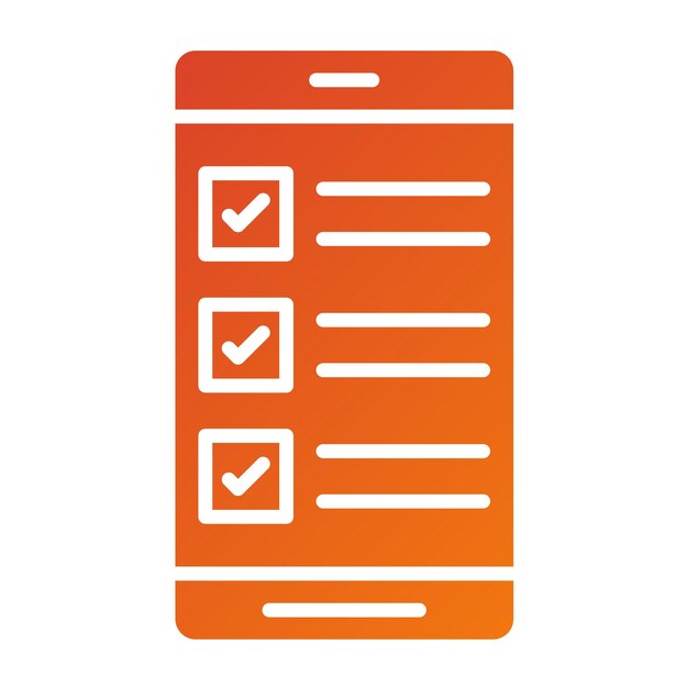 Diseño vectorial Estilo del icono de la encuesta de la aplicación móvil