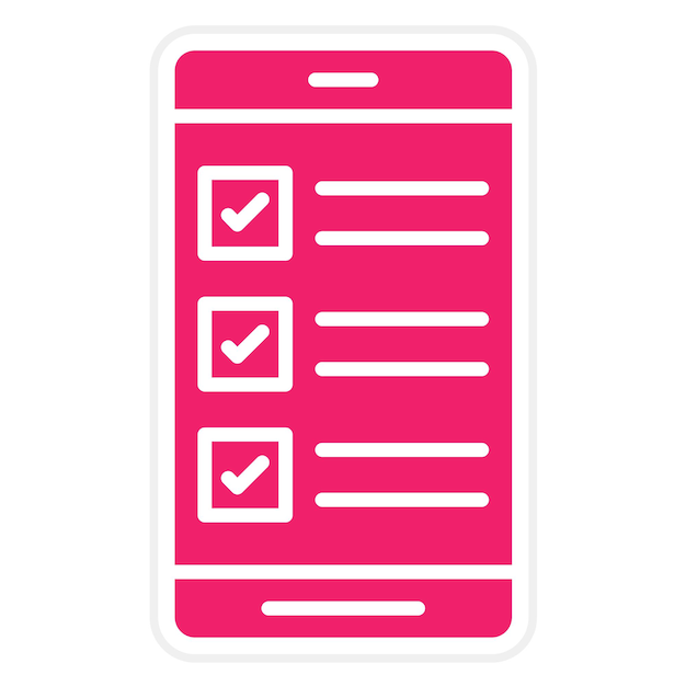 Diseño vectorial Estilo del icono de la encuesta de la aplicación móvil