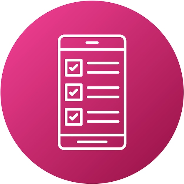 Diseño vectorial Estilo del icono de la encuesta de la aplicación móvil