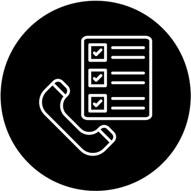 Diseño vectorial Estilo del icono de la encuesta telefónica