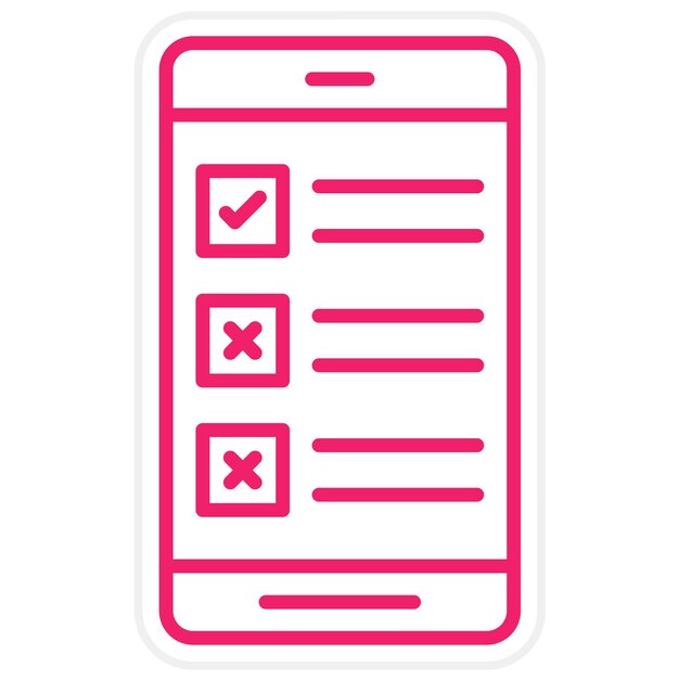 Diseño vectorial Estilo del icono de la encuesta telefónica