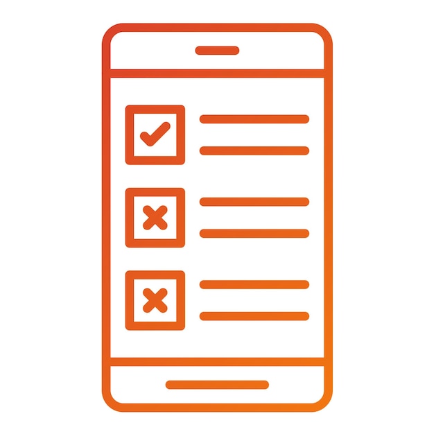 Diseño vectorial Estilo del icono de la encuesta telefónica