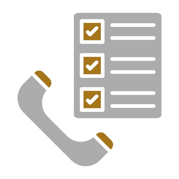 Diseño vectorial Estilo del icono de la encuesta telefónica