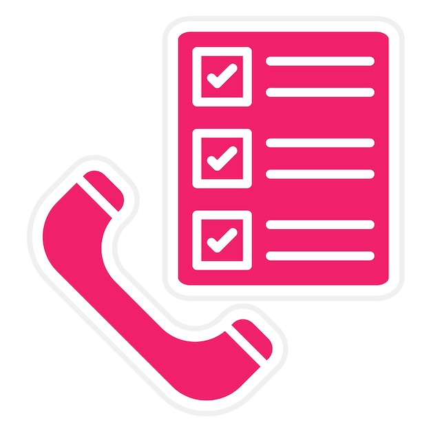 Diseño vectorial Estilo del icono de la encuesta telefónica