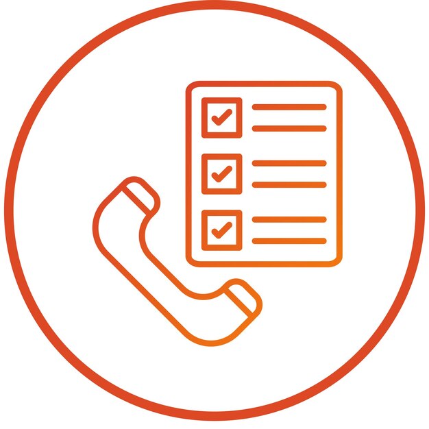 Diseño vectorial Estilo del icono de la encuesta telefónica