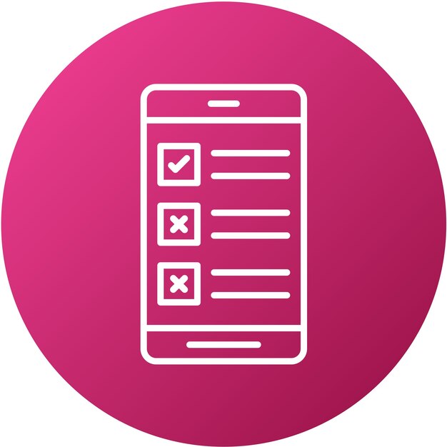 Diseño vectorial Estilo del icono de la encuesta telefónica