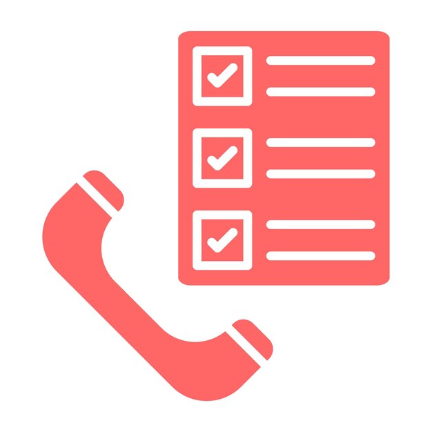 Diseño vectorial Estilo del icono de la encuesta telefónica