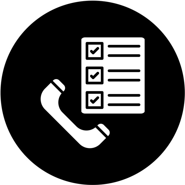 Diseño vectorial Estilo del icono de la encuesta telefónica