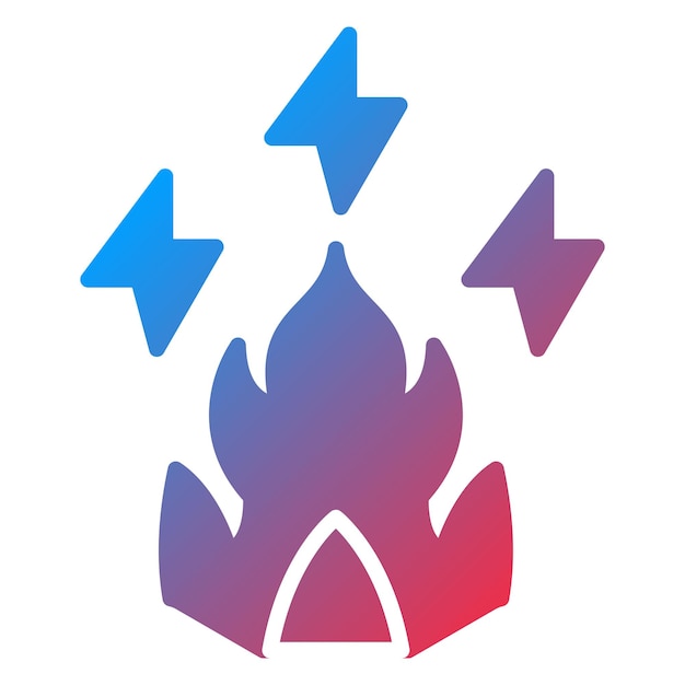 Diseño vectorial Estilo del icono de energía de fuego