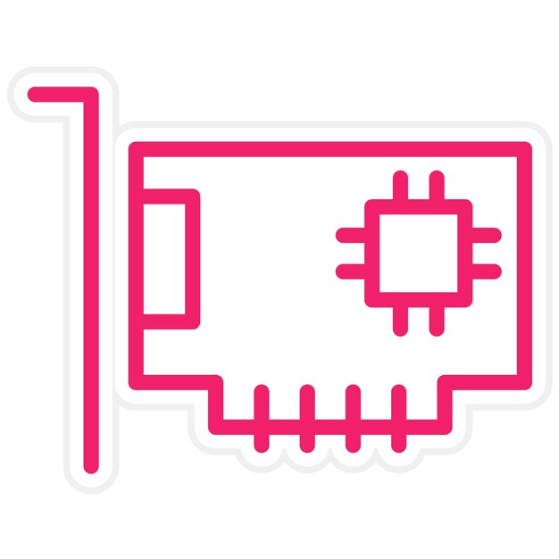 Diseño vectorial del estilo del icono de energía PCIe